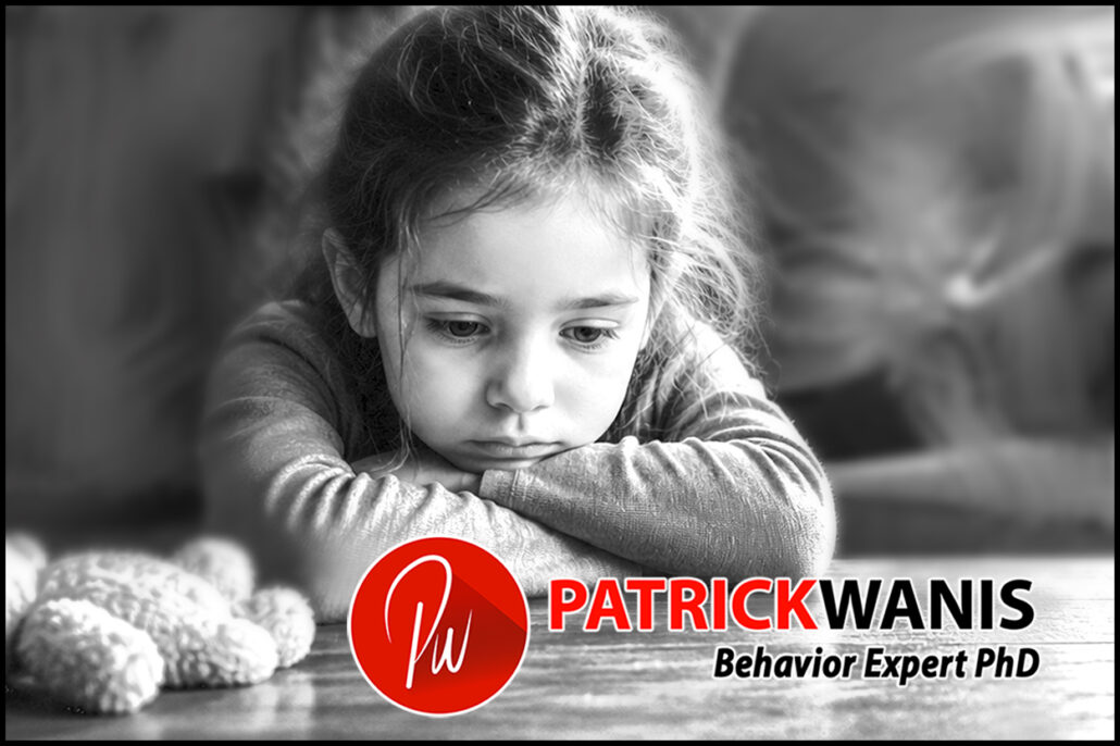 The Trauma of being invisible and never being SHUV - seen, heard, understood or validated. Sad young child sitting alone while an emotionally unavailable parent is turned away in the background, illustrating the trauma of emotional neglect and invisibility.